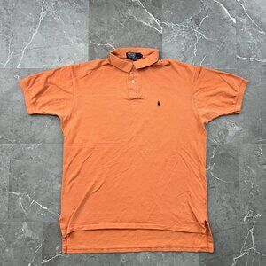 Vintage Polo Ralph Lauren Shirt Mens Large Orange Polo Pony Made USA 90s Classic